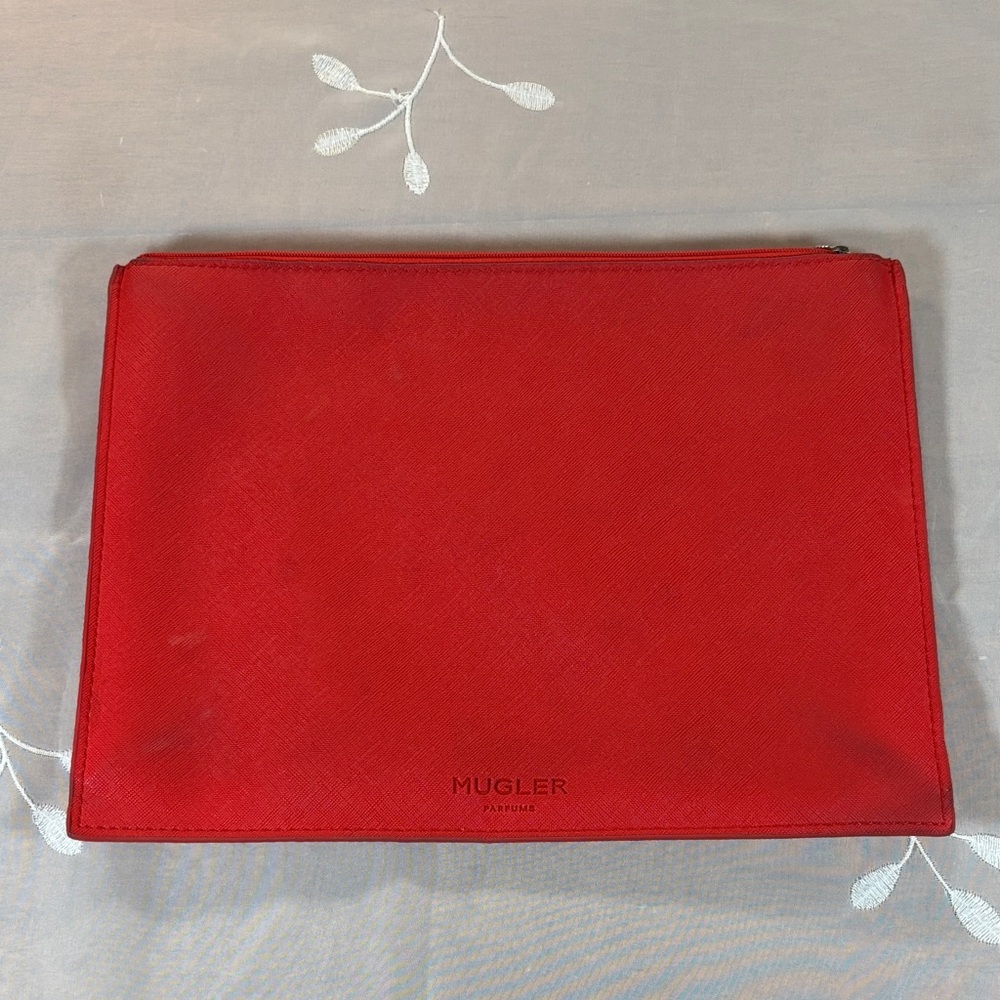 Mugler Parfums Scarlet Red Pouch Bag Woman faux Leather